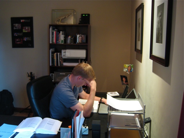 Matt Studying at Desk