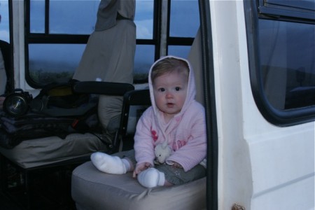 Abigail in Land Rover