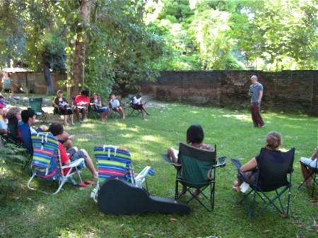 Matt Floreen speaking at camp